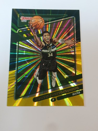 2021-22 PANINI DONRUSS GREEN YELLOW LASER GIANNIS ANTETOKOUNMPO #177 BUCKS NBA