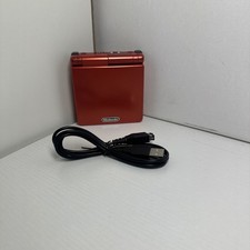 Nintendo Game Boy Advance SP AGS-001 Handheld System Red With Charging Cable
