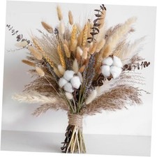 Dried Flower Bouquet - Pampas Grass, Cotton Stems, Bunny Tails, Natural