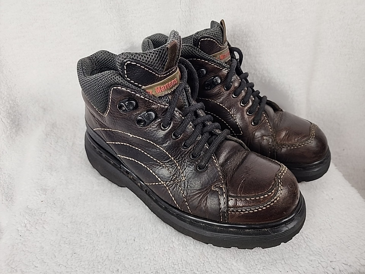 Vtg Doc Martens Chunky Ankle Boot Air Wair # AW004 Women's Size 6 US 5 Men Brown