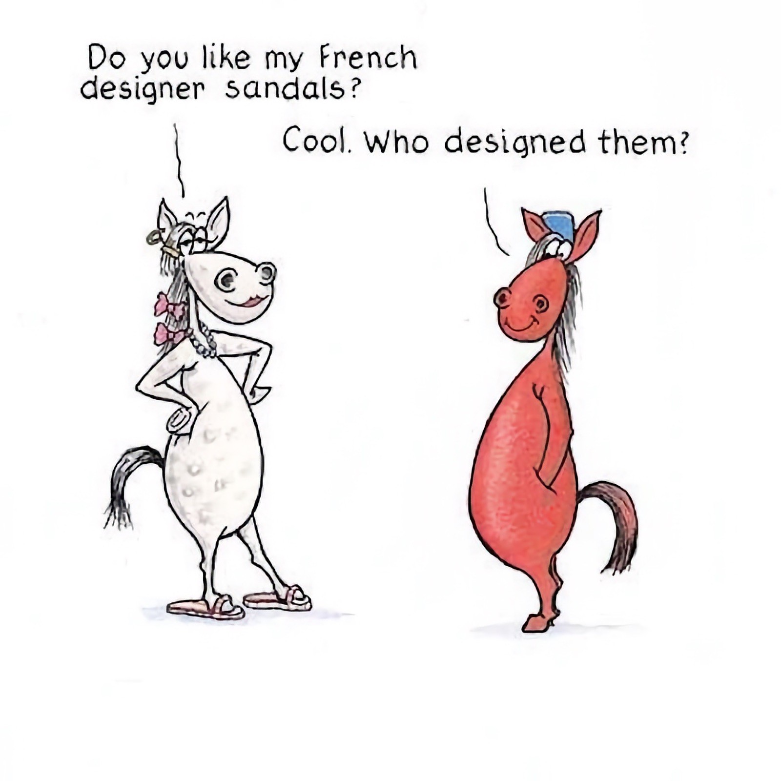 Funny Birthday Card Do You Like My French Designer Sandals Humour Joke