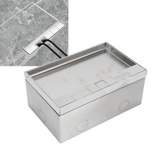 °4000W Floor Socket Box Stainless Steel 3 X 3 Prong Flip Type Outlet