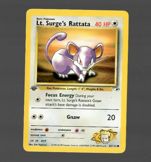 LT. SURGE’S RATTATA - 1st Edition Gym Heroes - 82/132 - Common - Pokemon NM/MT
