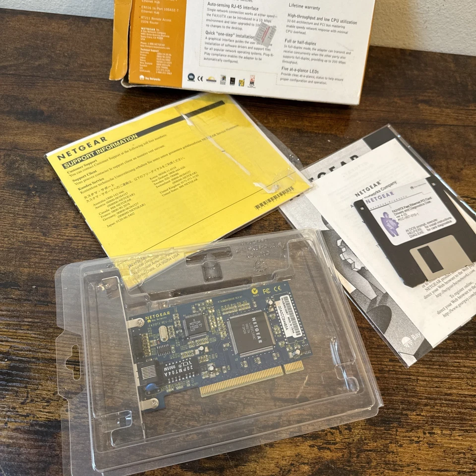 Netgear FA-310TX Fast Ethernet PCI Adapter Card 10/100 Mbps NEW FACTORY SEALED - Image 3 of 3