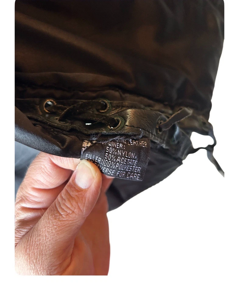 Chaleco Unik Ultra Grueso Negro Flecos Cuero Mujer’s Grande Motociclista Motocicleta LEER Foto 4 de 4