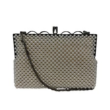 Vintage 1930s Art Deco Pearl Beaded Chain Evening Bag Clutch