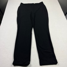 Chicos Travelers NWT Black Pull On Stretch Straight Leg Pants Work Travel 1 Med