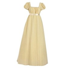 FCCAM Regency Dresses for Women Empire Waist Dress Victorian Large Light Bronze