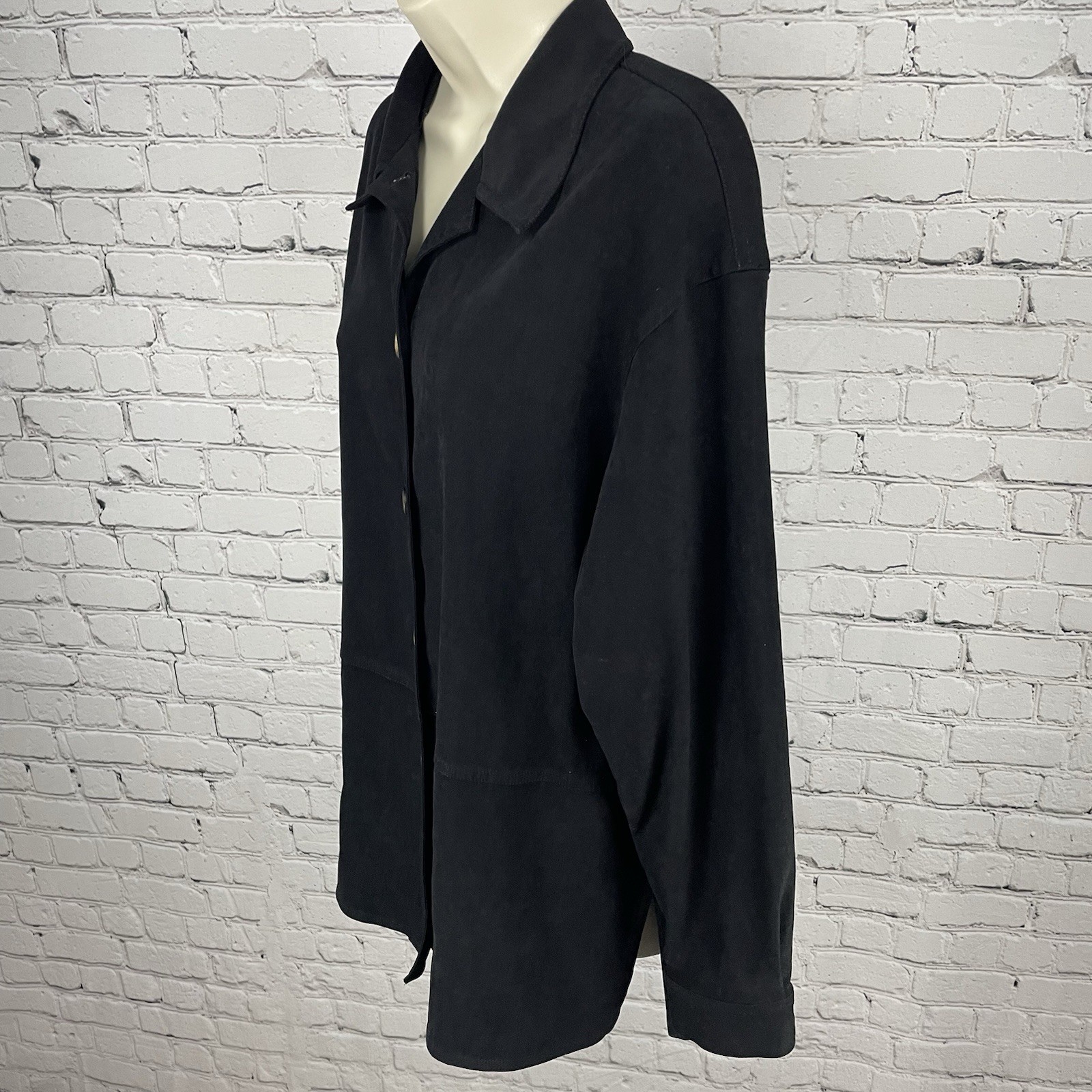 Talbots Black Buttoned Collared Lightweight Unlin… - image 13