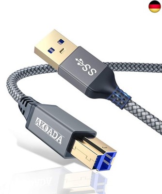 AkoaDa 10 ft USB 3.0 Kabel USB A-Stecker zu USB B-Stecker Datenkabel bis zu
