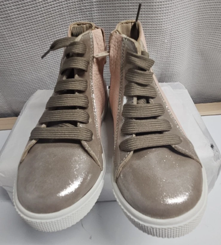 Zapatilla deportiva europea Elephantito niñas marrón metálico + rosa cremallera lateral niño pequeño EE. UU. 7 Foto 3 de 4