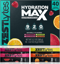 Salty Fruit Flavor Sugar Free Electrolyte Hydration Packets, 40 Sticks Electroly