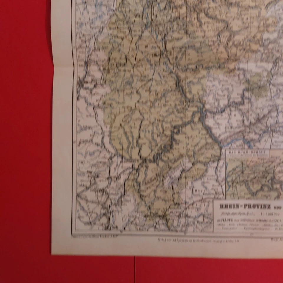 Orig.(1875 Landkarte Preußische Rheinprovinz + Westfalen - Bild 3 von 4
