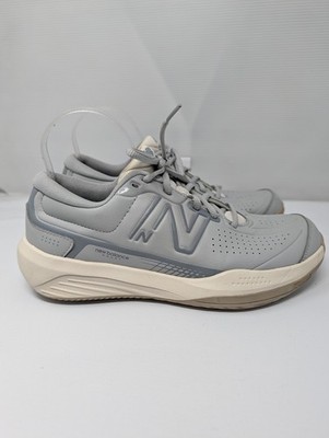 New Balance Womens 696 V5 Hard Court Athletic Tennis Shoes Grey/White (WCH696G5)
