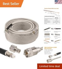 30ft RG8X Coaxial Cable with PL-259 for CB and Ham Radio - Low Loss Connectivity