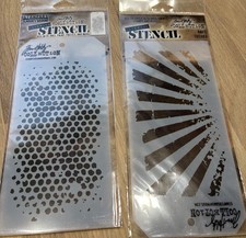 Set of Tim Holtz Layering Stencil Rays/Sunburst Dot Pattern Shapes