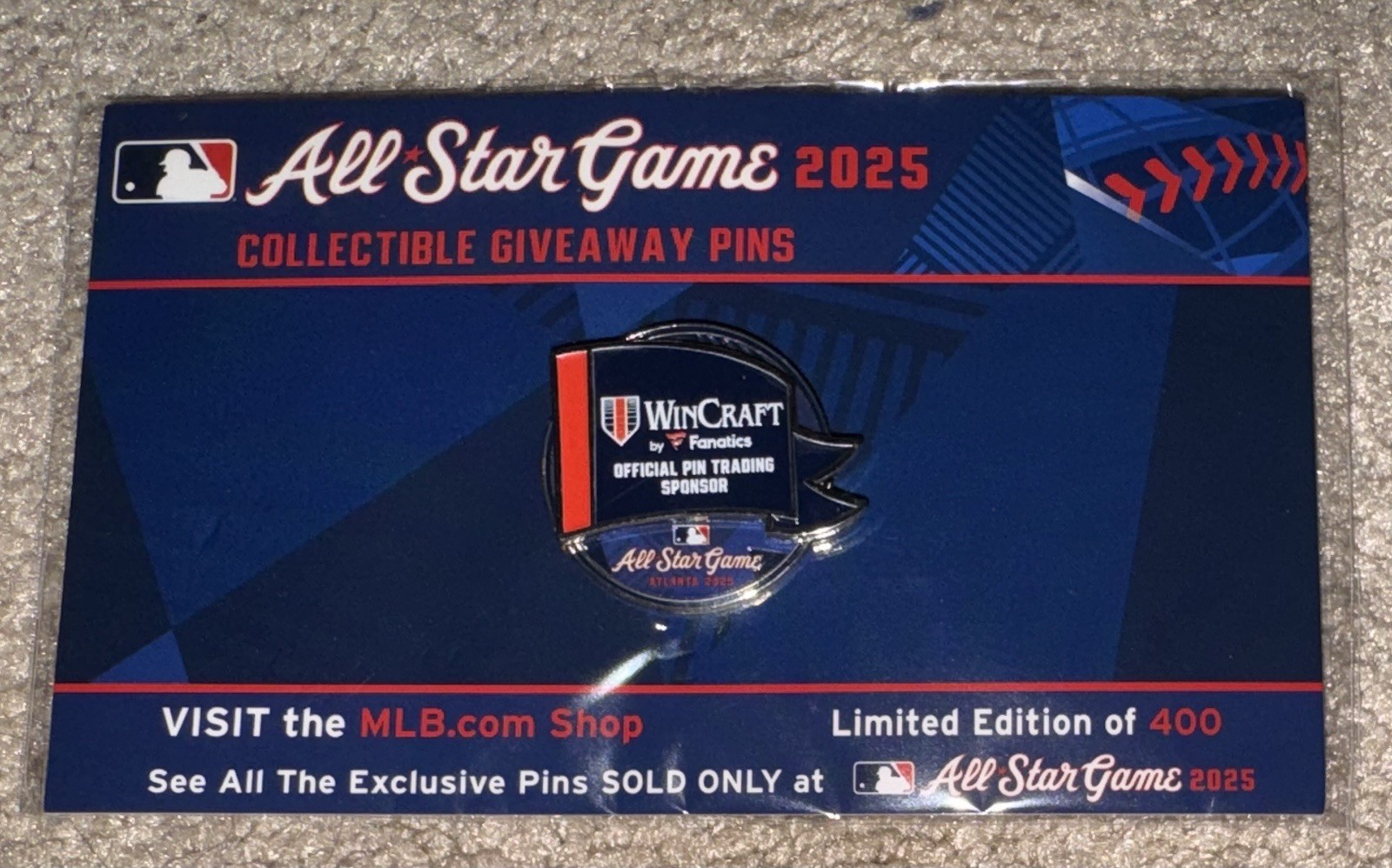 2025 MLB All Star Game Baseball Pin WINCRAFT Atlanta Exclusive /400 Promo NEW