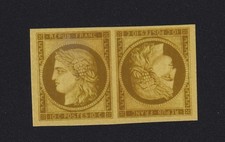 Timbre France classique avant 1900 N° 1 10 c Cérès tête-bêche neuf sans gomme