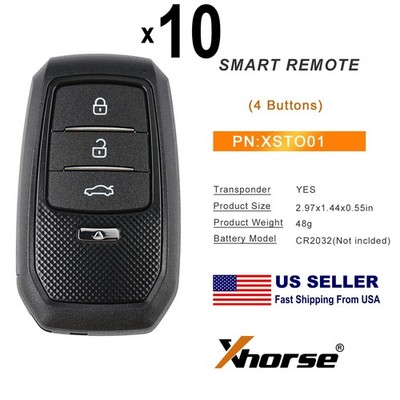 XHORSE for Toyota Style XM38 4D 8A 4A Univera Smart Remote Key 4 Button XSTO01EN