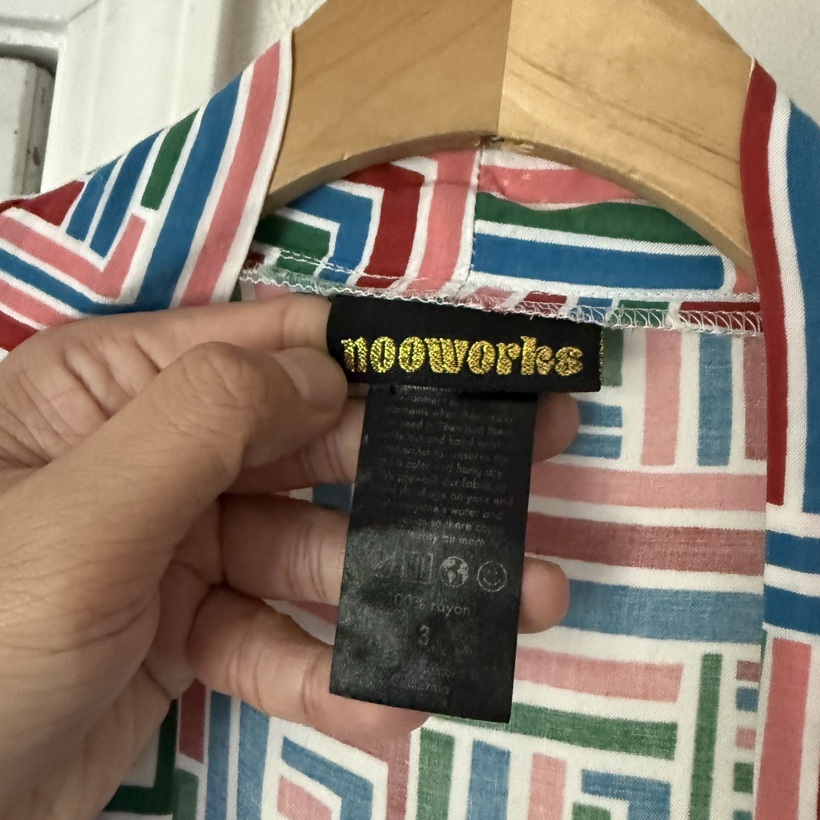 NOOWORKS multicolor rainbow pattern rayon printed… - image 7