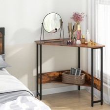 Triangle Corner Computer Desk Workstation w/ USB Ports Power Outlet for Office