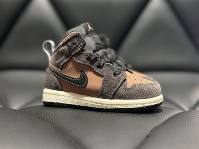 Air Jordan 1 Mid SE Dark Chocolate TD Toddler Kids Brown Shoes Size 4C NWT