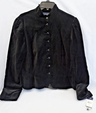 CHAPS Womens Gothic Jacket Black Velvet Steampunk Victorian Equestrian NWT