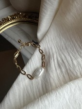 18K Gold Plated Baroque Freshwater Pearl Bracelet