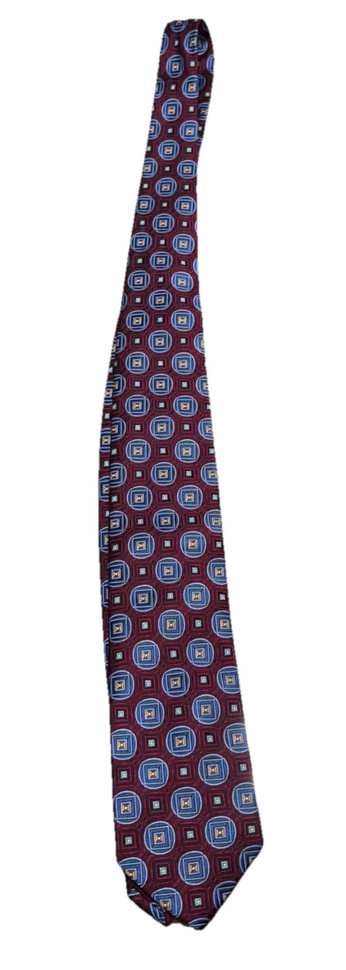 Jos A Bank Signature Collection Burgandy Necktie 100% Silk Made in Italy