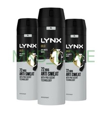 Lynx Anti Perspirant Aersol 72hrs Anti Sweat with pro scent 200ml - Gold