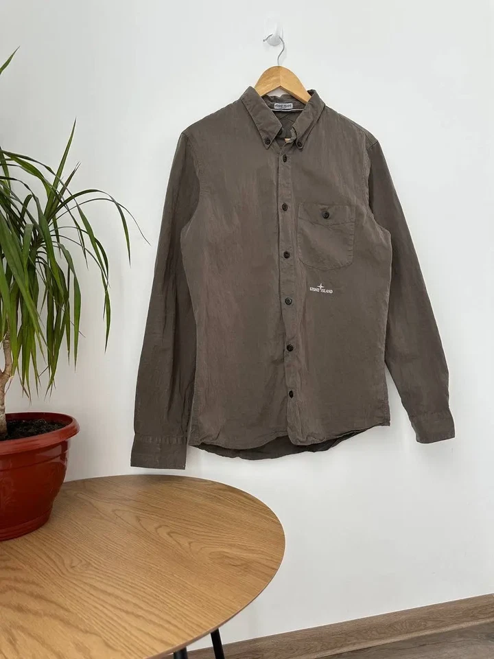 VTG Stone Island Brown 90’s Men’s Shirt - Image 4 of 4