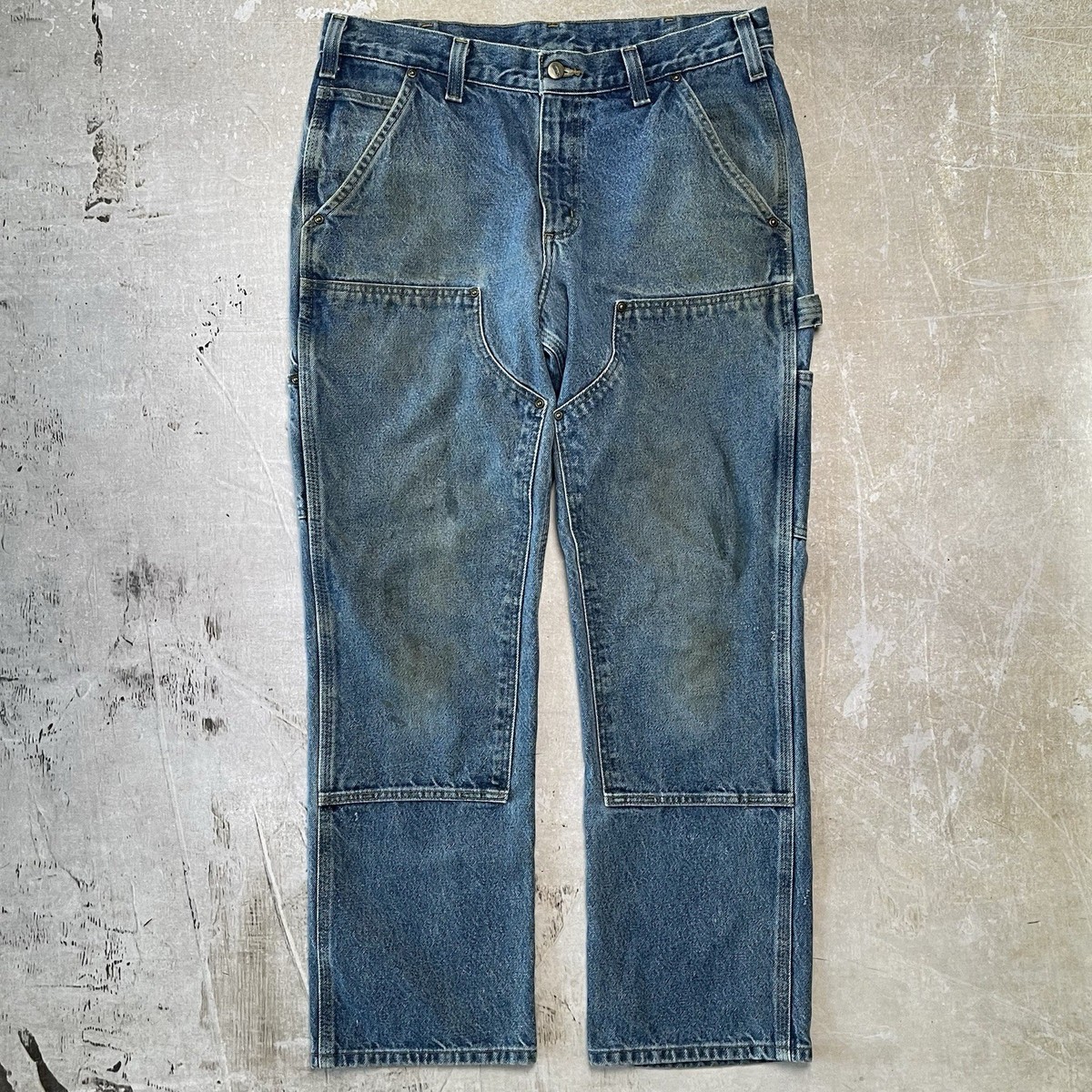 Carhartt B17 Double Knee Denim Jeans Relaxed Fit Workwear Pants | eBay