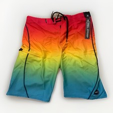 New O'Neill Men s Hyperfreak Board Shorts Rainbow Size 28