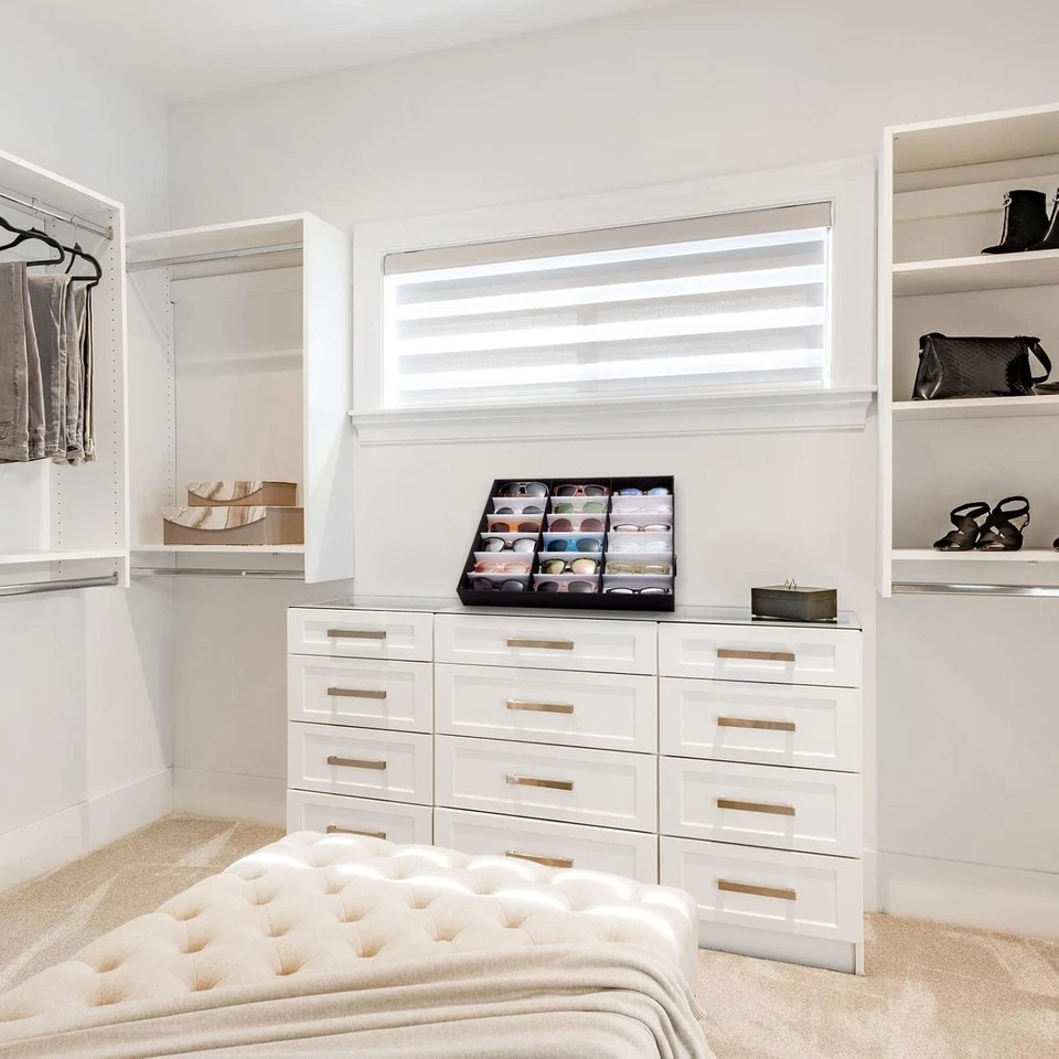 Organizador de gafas de sol y estuche para gafas de sol de 18 ranuras - negro 18,7 x 14,9 x 2,4 pulgadas - E... Foto 4 de 4