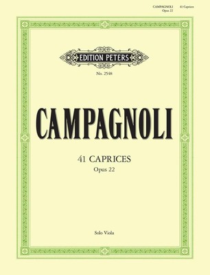 41 Caprices, Opus 22 for Viola by Bartolemeo Campagnoli: Editon Peters