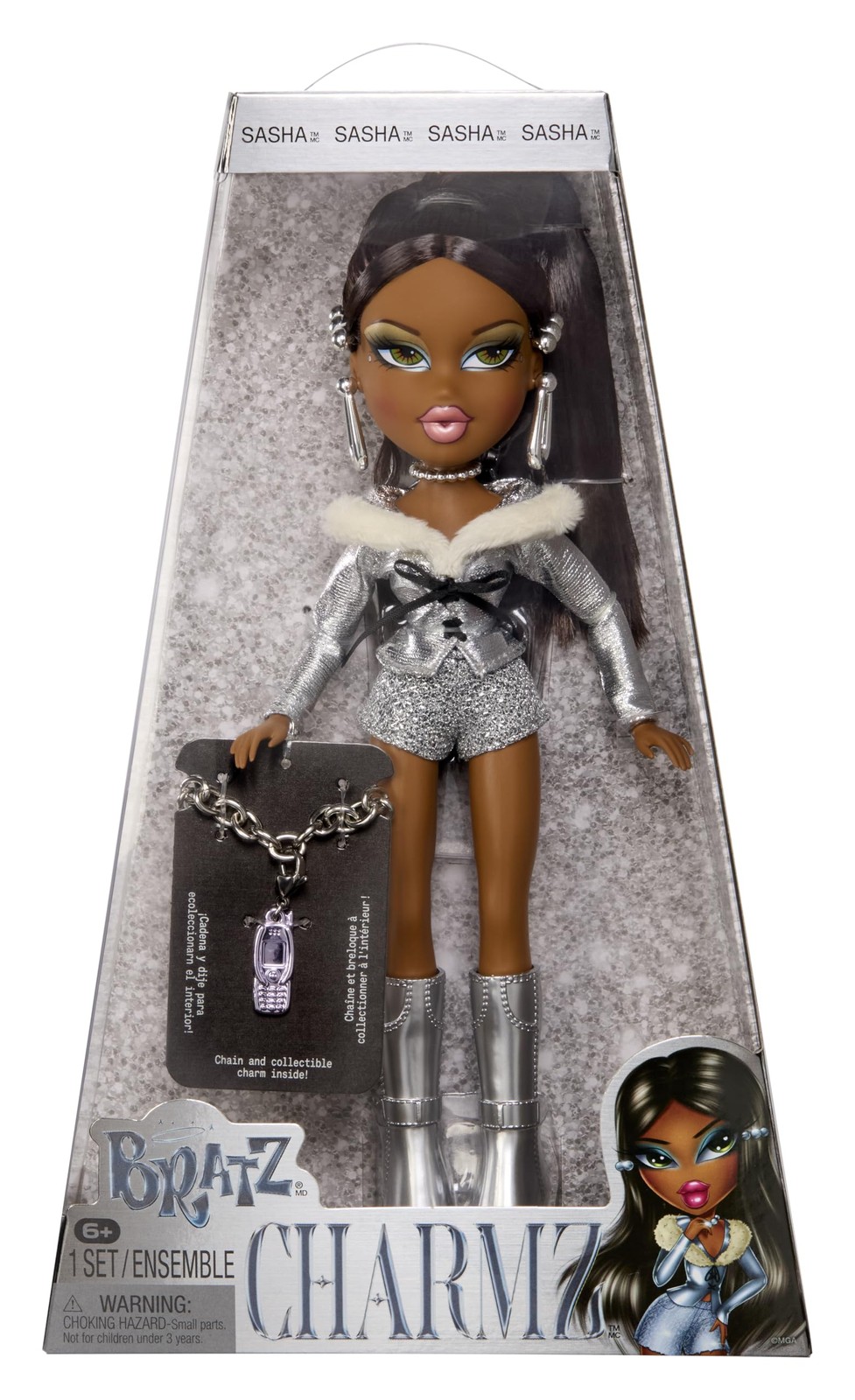 Bratz Charmz Sasha Fashion Doll with Collectible Charm Bracelet