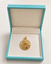 Vintage 14K Yellow Gold Aloha Hawaii Round Ch...
