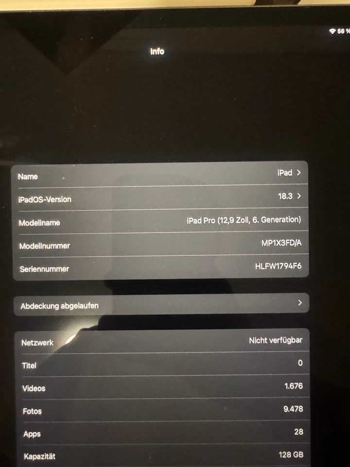 Apple iPad Pro 6. Gen 128GB, Wi-Fi, 12,9 Zoll - Space Grau - Bild 3 von 3