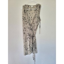 Kut From the Kloth Green Floral Wrap Dress size XL Braided neck line #P3