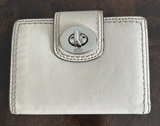 Vintage Coach Leather Turnlock Bifold Wallet, Ivory