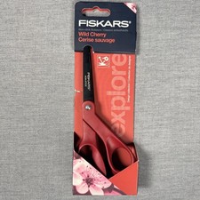 Fiskars Explore Design Collection Non-Stick 8 Inch Scissors Wild Cherry