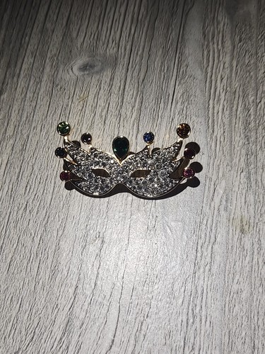 Swarovski Multistone Masquerade Mask Brooch - Picture 1 of 2