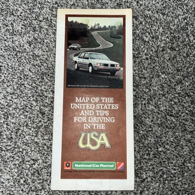 1982 Tourist Map of the United States of America & Tips For Driving in the USA 