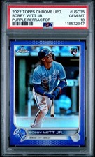2022 Topps Chrome Update Bobby Witt Jr. Purple Refractor USC35 PSA 10 (RC) 