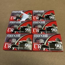 Maxell UR 90 Red Rigid Plastic Travel Case Lot 6 Blank 90 Min Audio Cassettes