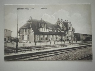 AK BAHNHOF POLEN OSTPREUSSEN PISZ STRASSE POSTKARTE FOTO 1919