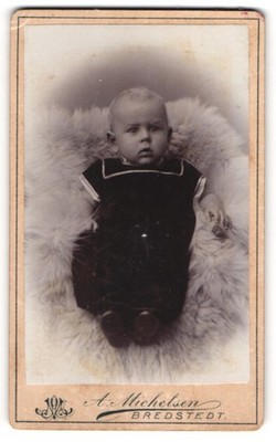 Photograph A. Michelsen, Bredstedt, portrait sweet baby in sailor suit at Fe 