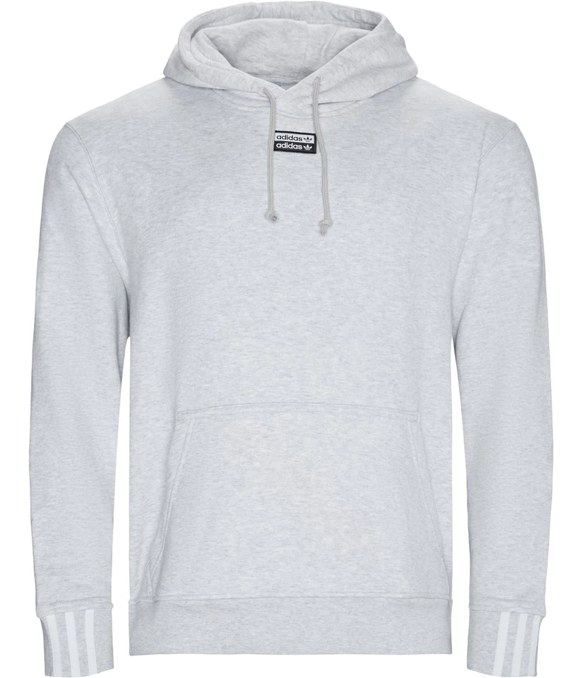 Sudadera con capucha direccional vocal Adidas para hombre, gris claro, L