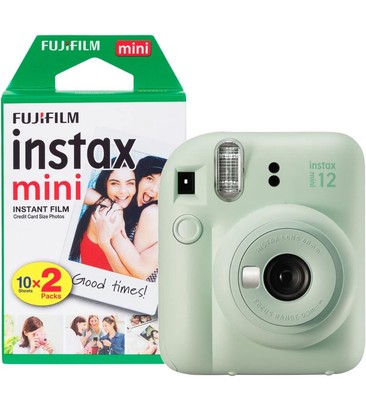 FUJIFILM INSTAX mini 12 Mint Green Sofortbildkamera Top-Set mit 20er Film