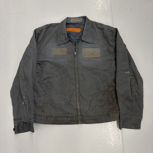 Vintage 70s Red Kap Grey Canvas Workwear Mechanics Jacket 1970s True Vintage